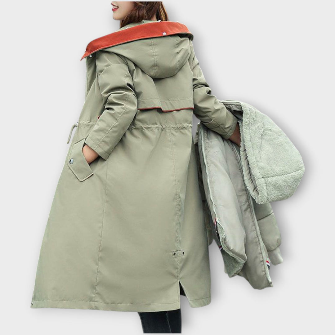 Long Faux-Fur Hood Winter Parka