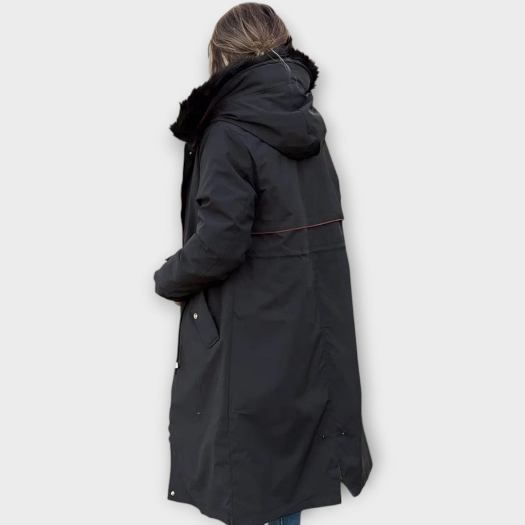 Long Faux-Fur Hood Winter Parka