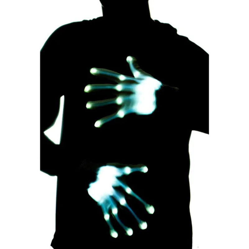 Gants de main squelette éclairés LED SkeletonShine™