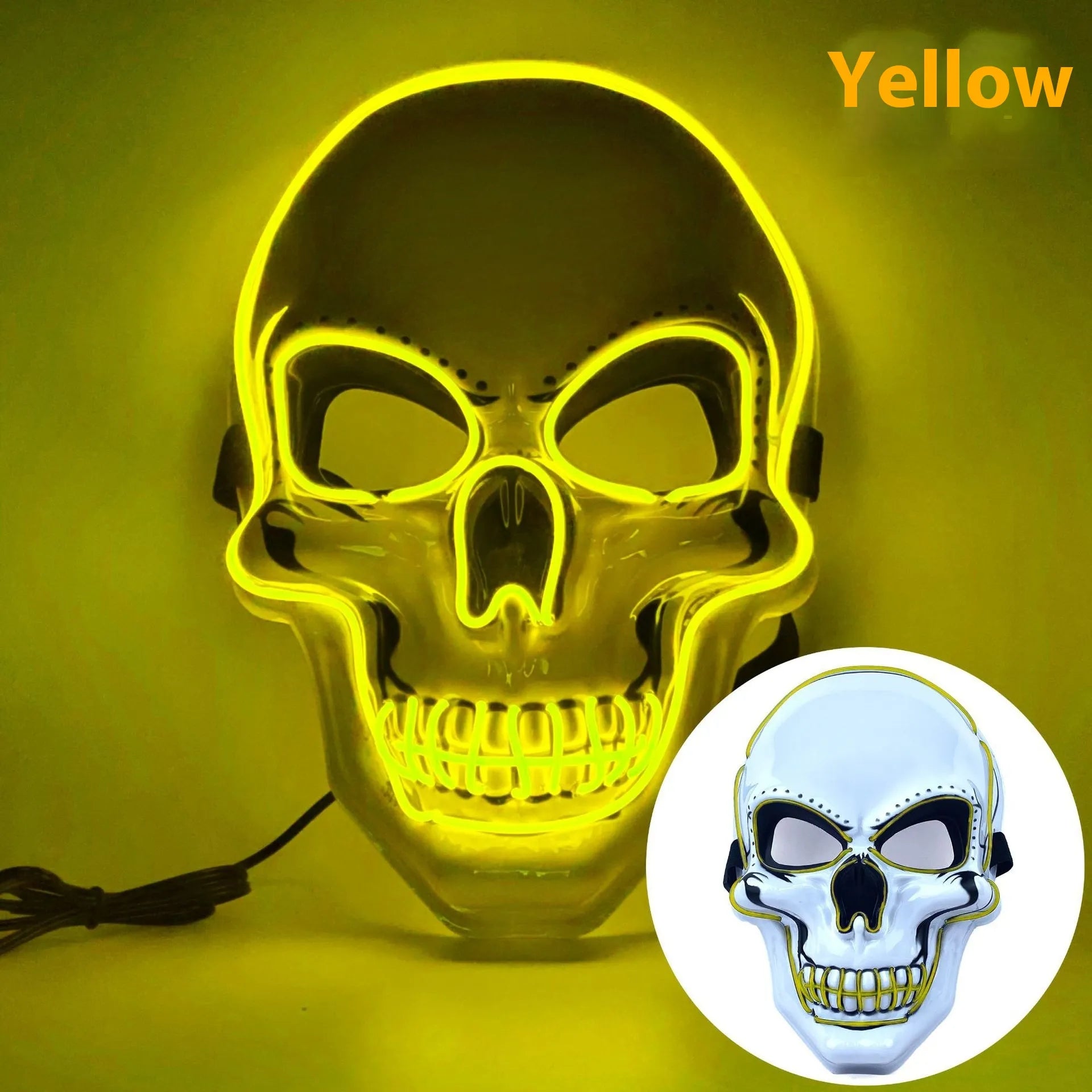 Masque de fête d'Halloween lumineux SkullGlow™ à LED
