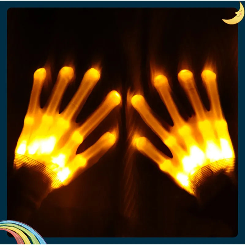 Gants de main squelette éclairés LED SkeletonShine™